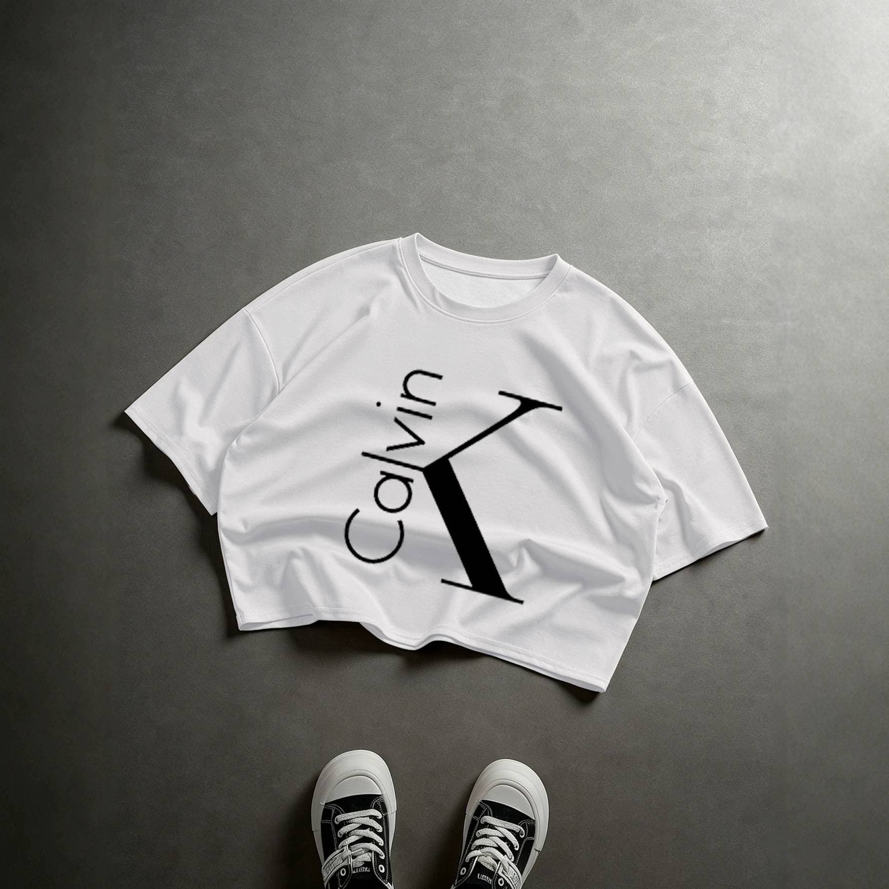 Men's Clothing Men's Cropped Drop-shoulder Letter Print T-shirt - Trendy Street Style