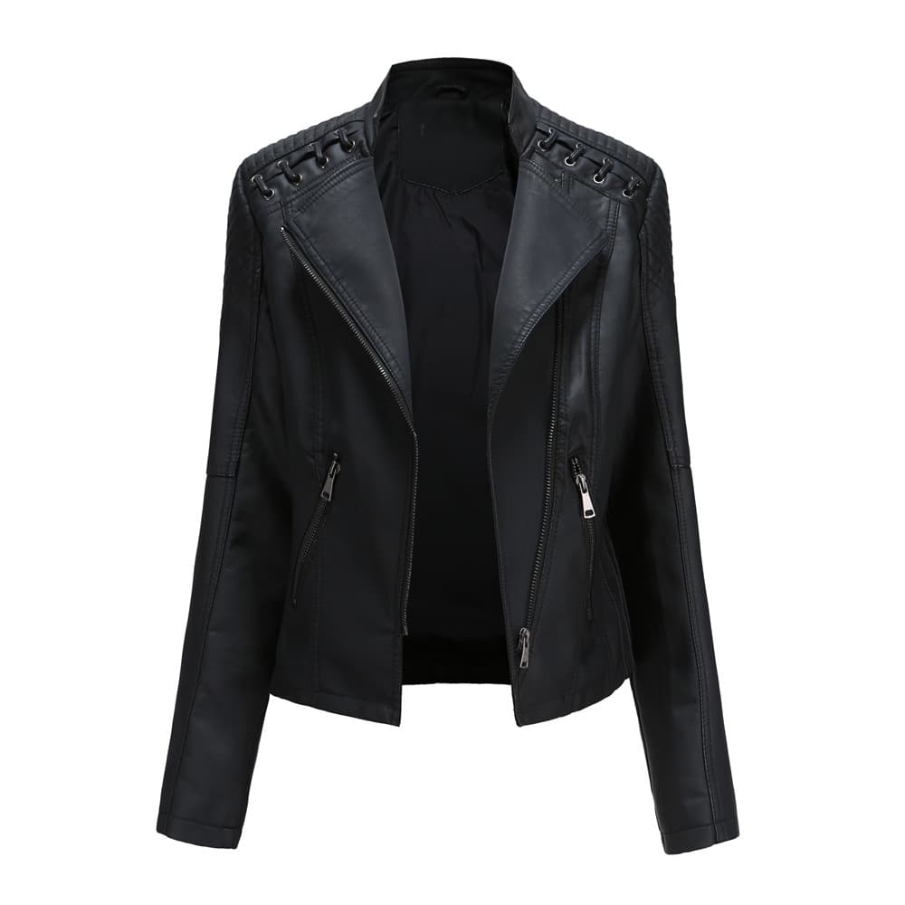 new Women's Leather Jacket Women's Short Jacket Slim Fit Thin Leather Jacket Ladies Motorcycle Suit