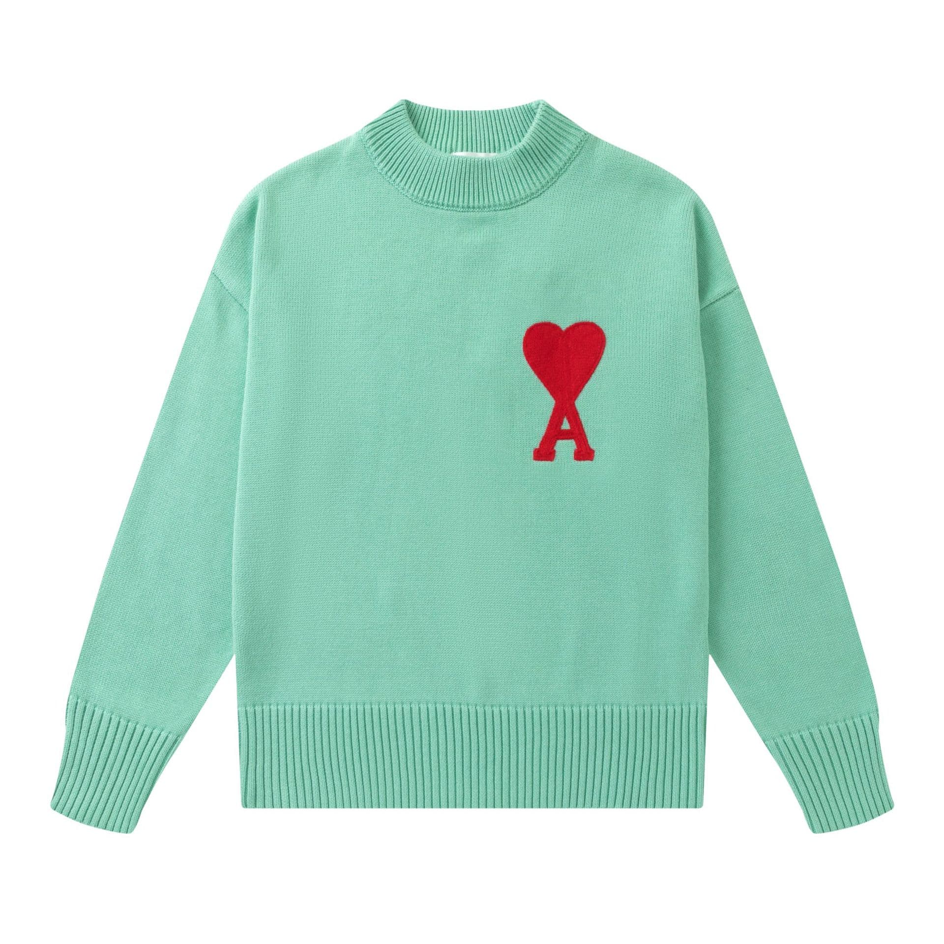Pull à col rond pour homme 24 pièces avec broderie en forme de cœur