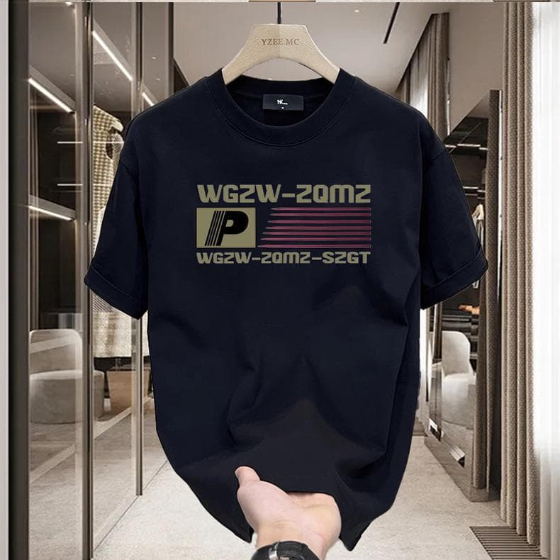 Men's clothing style handsome heavyweight pure cotton short-sleeved T-shirt for young men and women in summer ins street tops all-match round neck