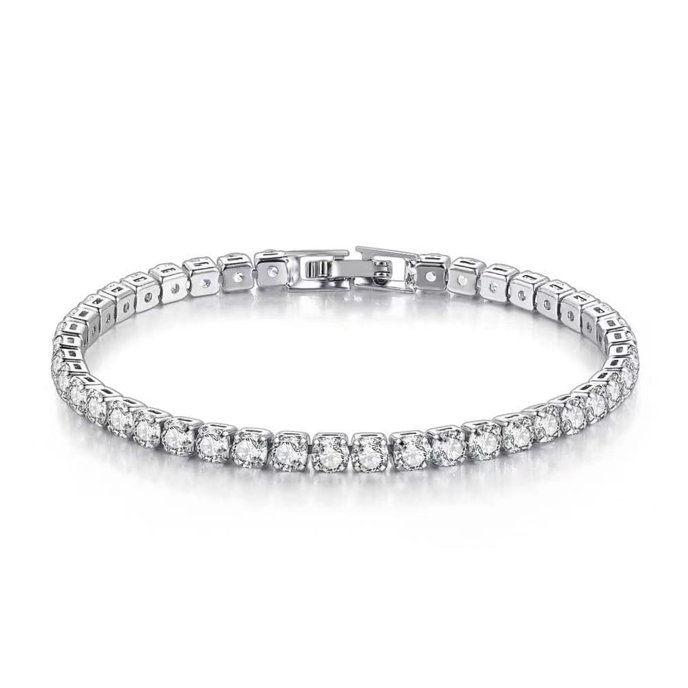 Trendy Live Streaming Fire-Colored Full Diamond 3A Zircon Bracelet For Women, Simulated Moissanite Men's Celebrity Style