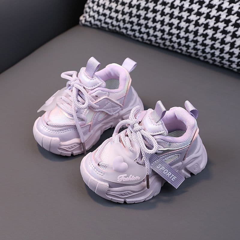 Girls' Princess Sneakers, 2024 Spring New Children's Little Girls' Sequined Dad Shoes, Boys' Casual Shoes