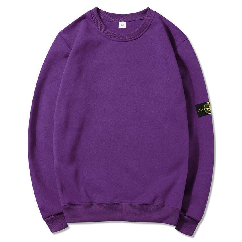 Vêtements de sport tendance pour hommes Vêtements de sport amples et décontractés pour hommes Couleur unie Col rond Manches longues