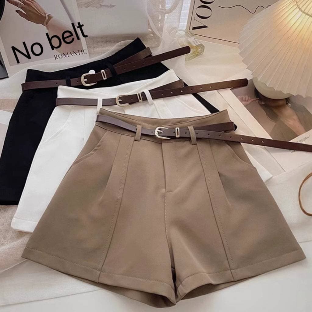 Women's Clothing Fashionable All Match High Waist Slim Suit Shorts Casual Pants Wide Leg Pants Shorts