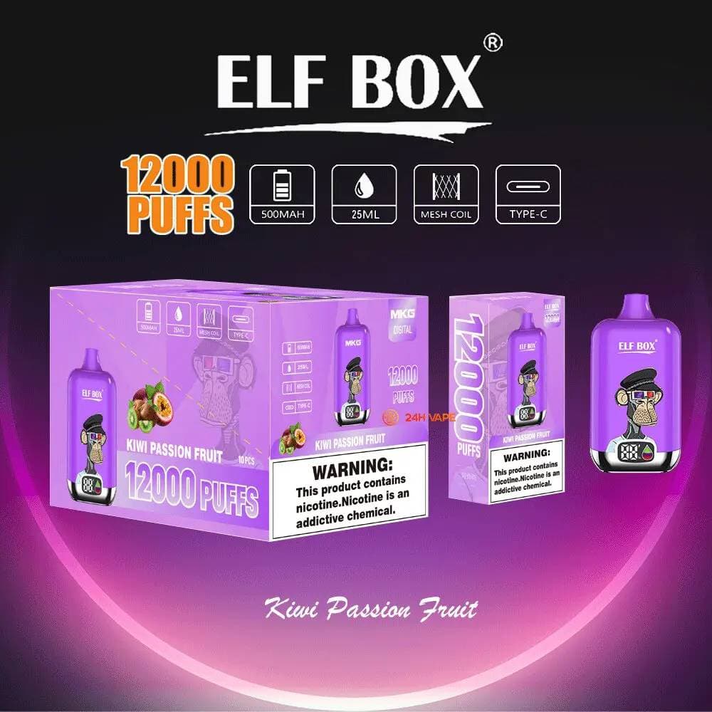 ELF BOX 12000 Vape électronique jetable Digital Puff 12k (1 pièce) avec affichage numérique