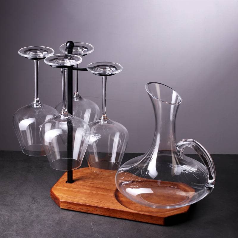 Imported Rubber Wood Wine Glass Rack Stand Integrated High Foot Red Wine Glass Display Storage Organizer Kitchen Specialty Tool