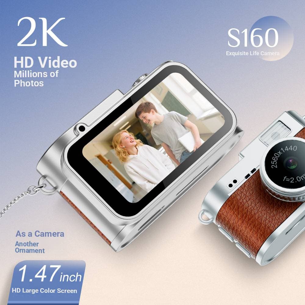 S160 Retro 2K CCD Mini Camera – 8MP Ultra-Compact Digital Camera With 1.47” HD Screen, Electronic Stabilization & USB 2.0, Ideal For Students & Travel
