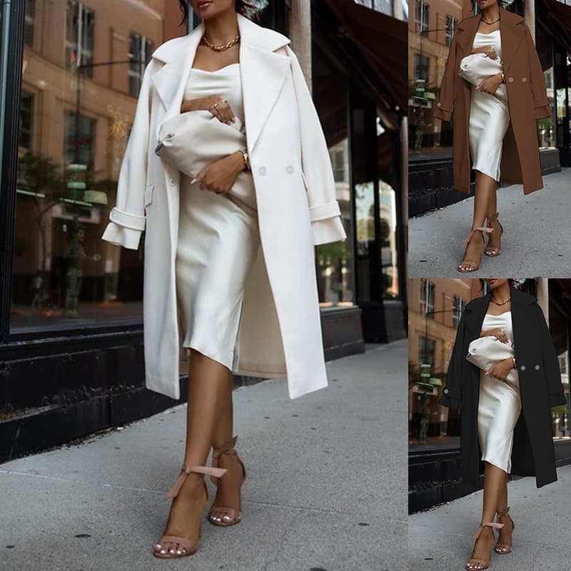 Women's Long Woolen Coat With High Quality Fashion Temperament