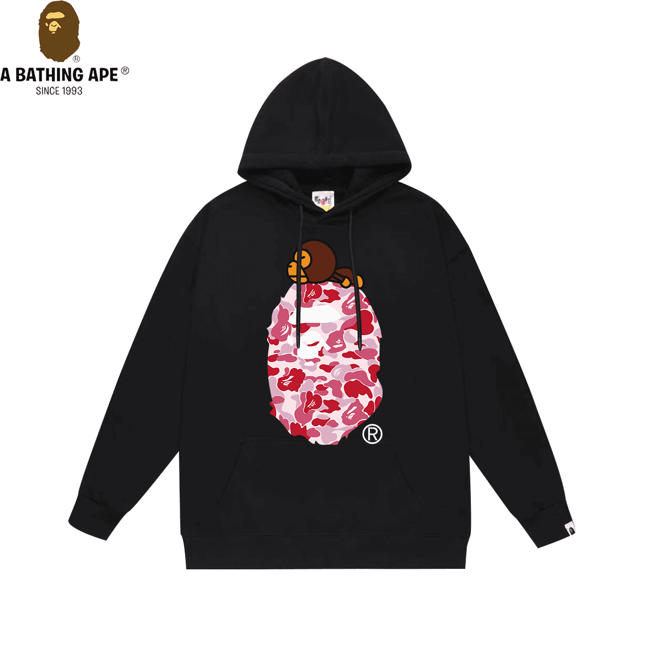 Sweat-shirt à capuche en pur coton imprimé camouflage, motif gorille, pour homme et femme, de la série Bathing APE BAPE-BAPE CAMO