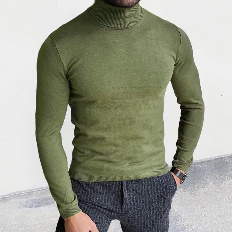 Men's New Autumn And Winter Turtleneck Knitwear Slim-fit Pullover Sweater Muscle Men's Sweater