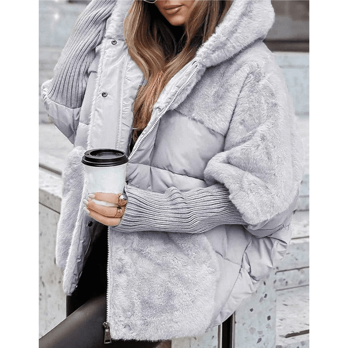Women's Loose-fitting New Warm Coat Winter Patchwork Coat