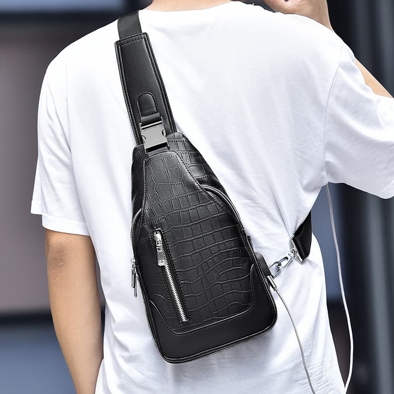 Men's Chest Bag Sports Shoulder Messenger Bag Multifunctional Fashion Brand Messenger Bag Casual Personality Men's Bag Chest Backpack