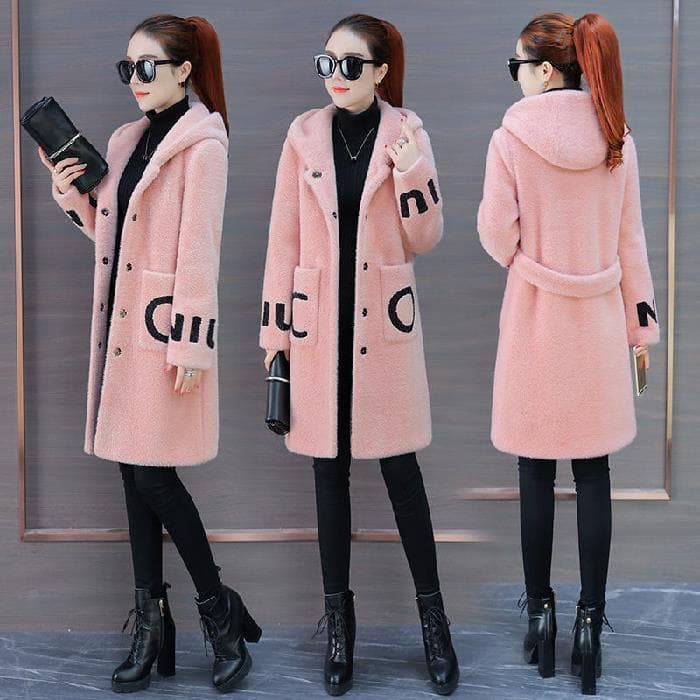 Manteau femme hiver agneau cachemire longueur moyenne printemps et automne style étranger coupe-vent nouveau polyvalent