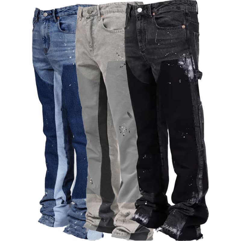 Men's Clothing Denim Overalls Elastic Patch Jeans