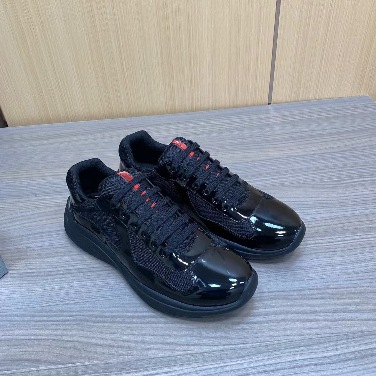 Chaussures de sport décontractées pour homme en cuir véritable noir de marque P, pointure 25, baskets de mode haut de gamme, nouveau modèle, gran