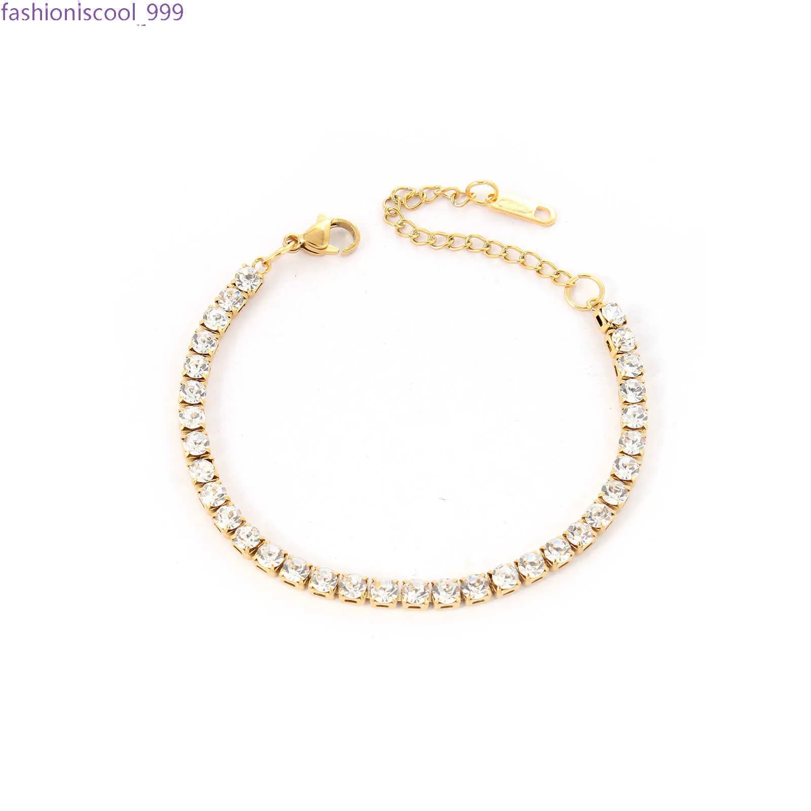 Adjustable 4mm Iced Out VVS Moissanite Dia Fashion Stainless Steel Zircon Tennis Bracelets CZ For Women 2024