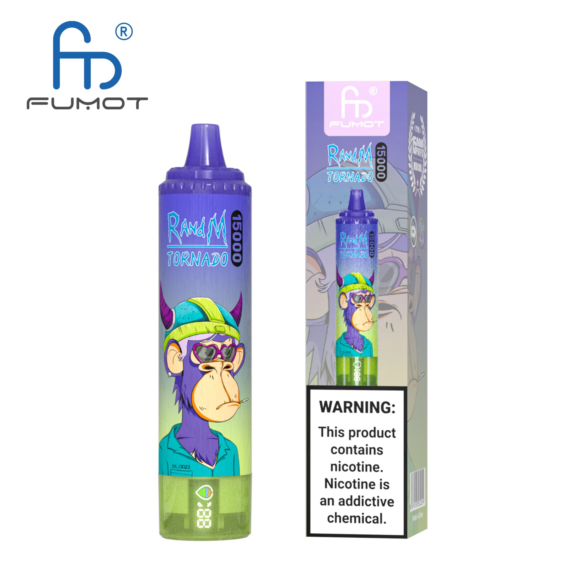 15PCS 15000 Puffs RANDM TORNADO Fraise Kiwi Saveur Fruitée Jetables Vape Cigarettes Électroniques Appareil Kit De Démarrage