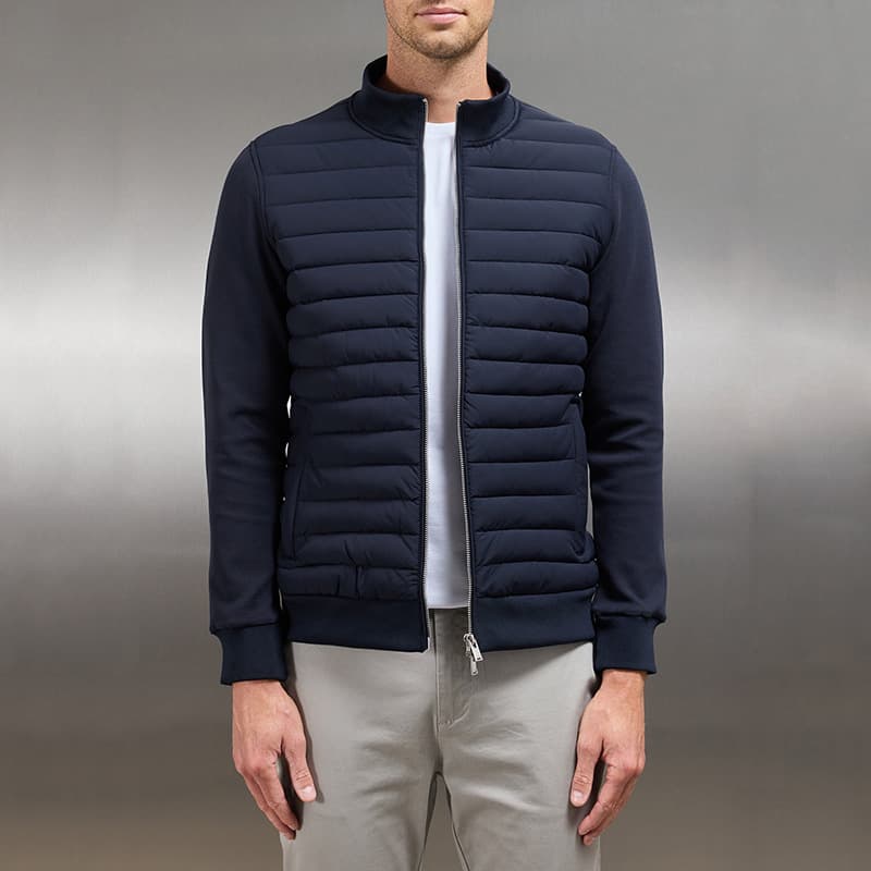 Vêtements pour hommes Doudoune légère à col montant Veste tricotée à coutures Manteau pour hommes d'automne et d'hiver