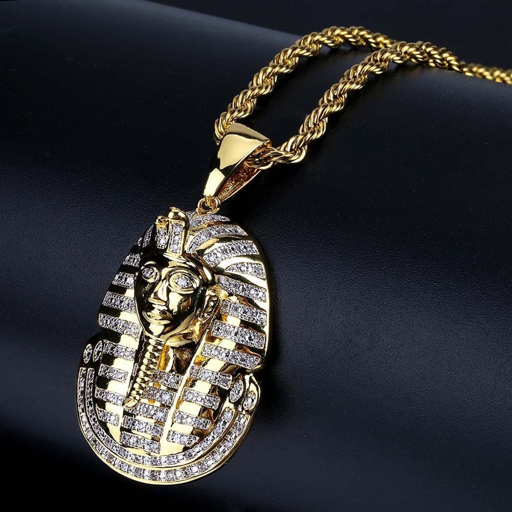 Egyptian Pharaoh Head Hip Hop Pendant Personalized Men's Necklace