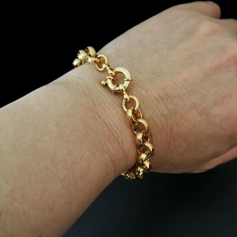 Belcher Bolt Link Mens Womens Solid Bracelet Gift in 18-24cm Length