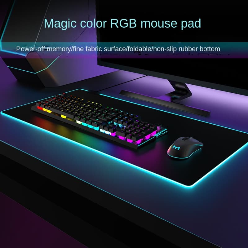 RGB Luminous Oversized Mouse Pad Office and Game Two-in-One