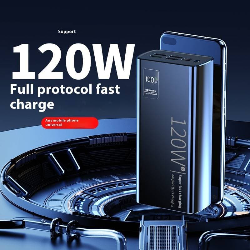 120W Super Fast Charging Power Bank - 60000mAh High Capacity Portable Charger For Outdoor