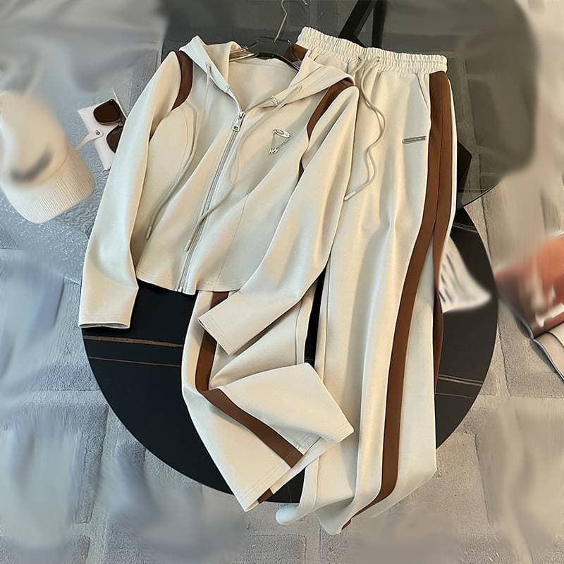 Women's Clothing Wholesale Winter New Style Trendy Letters Sweatshirt Sweatpants Long Sleeved Trousers Suit