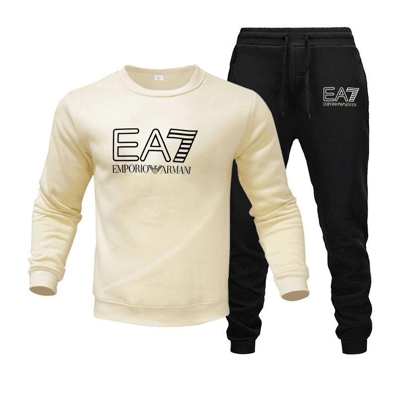 Ensemble sweat-shirt à capuche en laine à col rond et pantalon pour homme (nouveauté)