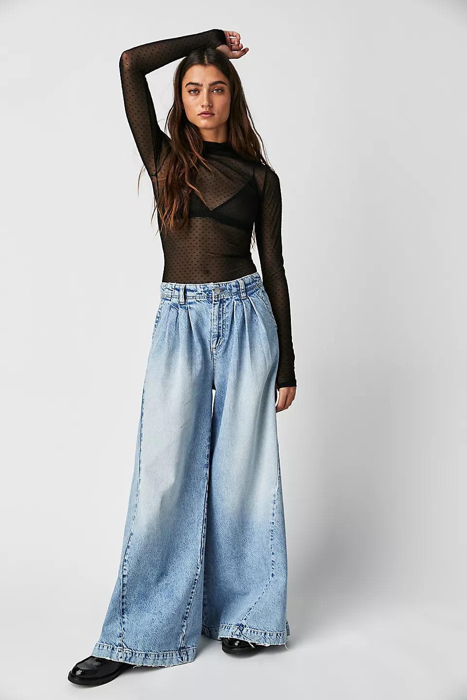 Women’s Clothing ins street style American wide legged casual jeans female manufacturer direct