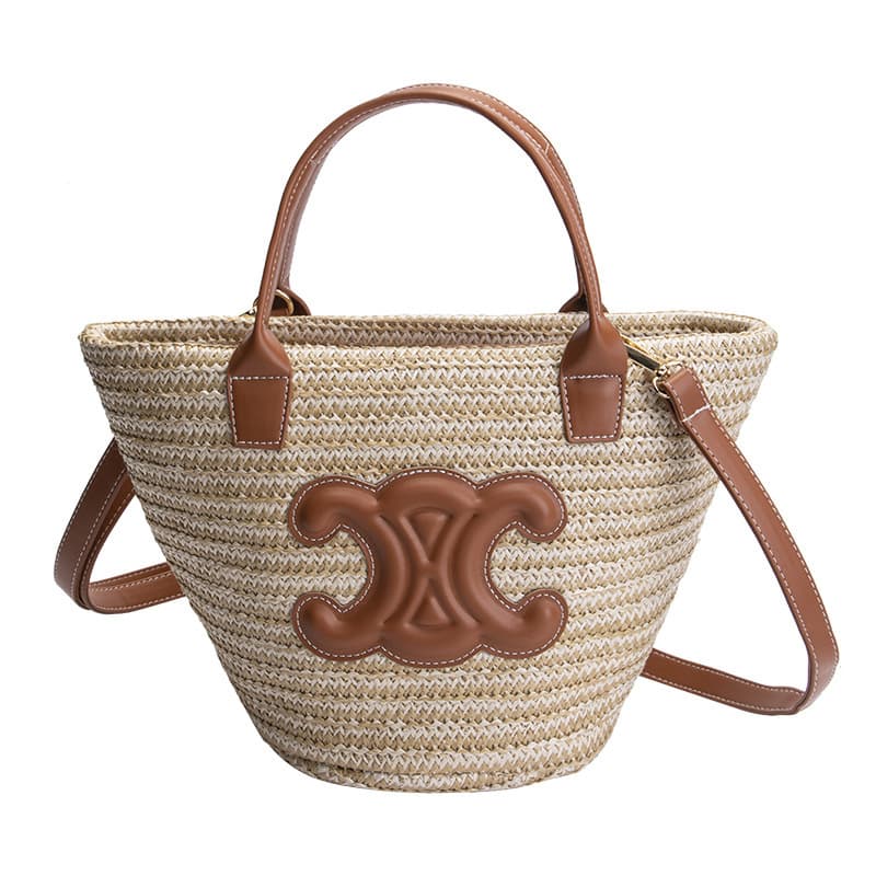 Sac panier à légumes tissé tendance, sac seau en paille Arc de Triomphe, sac à main à bandoulière, nouvelle collection automne