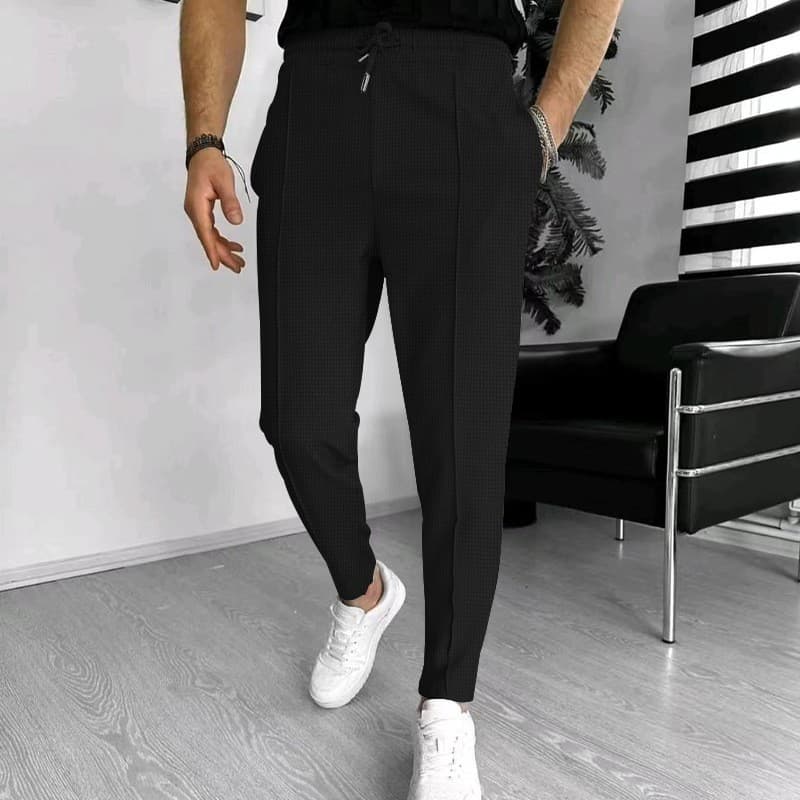 2024 Men's Waffle Casual Sports Solid Color Pants