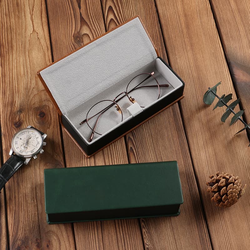 Unisex Simple leather eyewear case Drop Proof portable travel sunglasses bag Leather eyewear bag