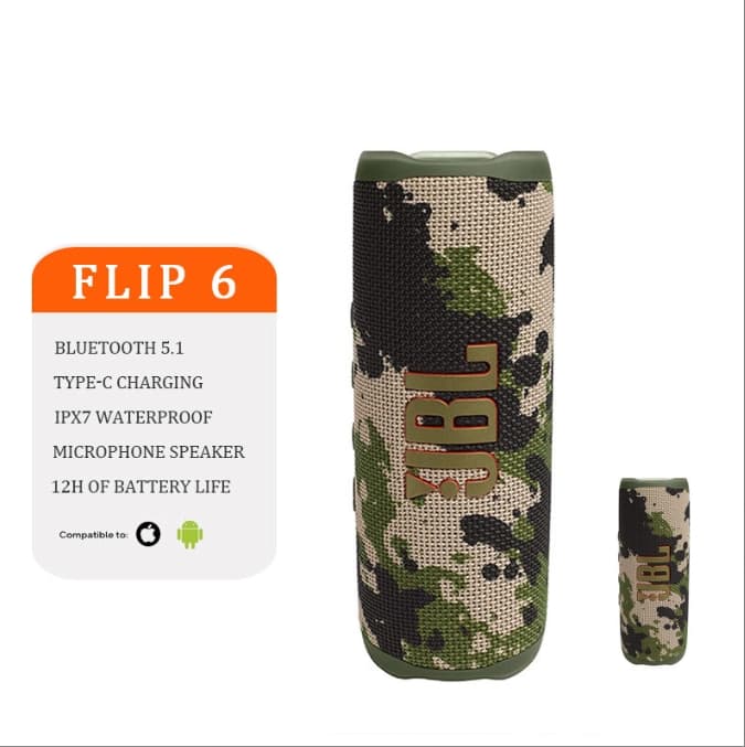 【Livraison rapide】Enceinte de basse authentique JBI Flip6 Enceinte Bluetooth Enceinte sans fil portable Étanche pour IOS/Android/PC Enceinte ave