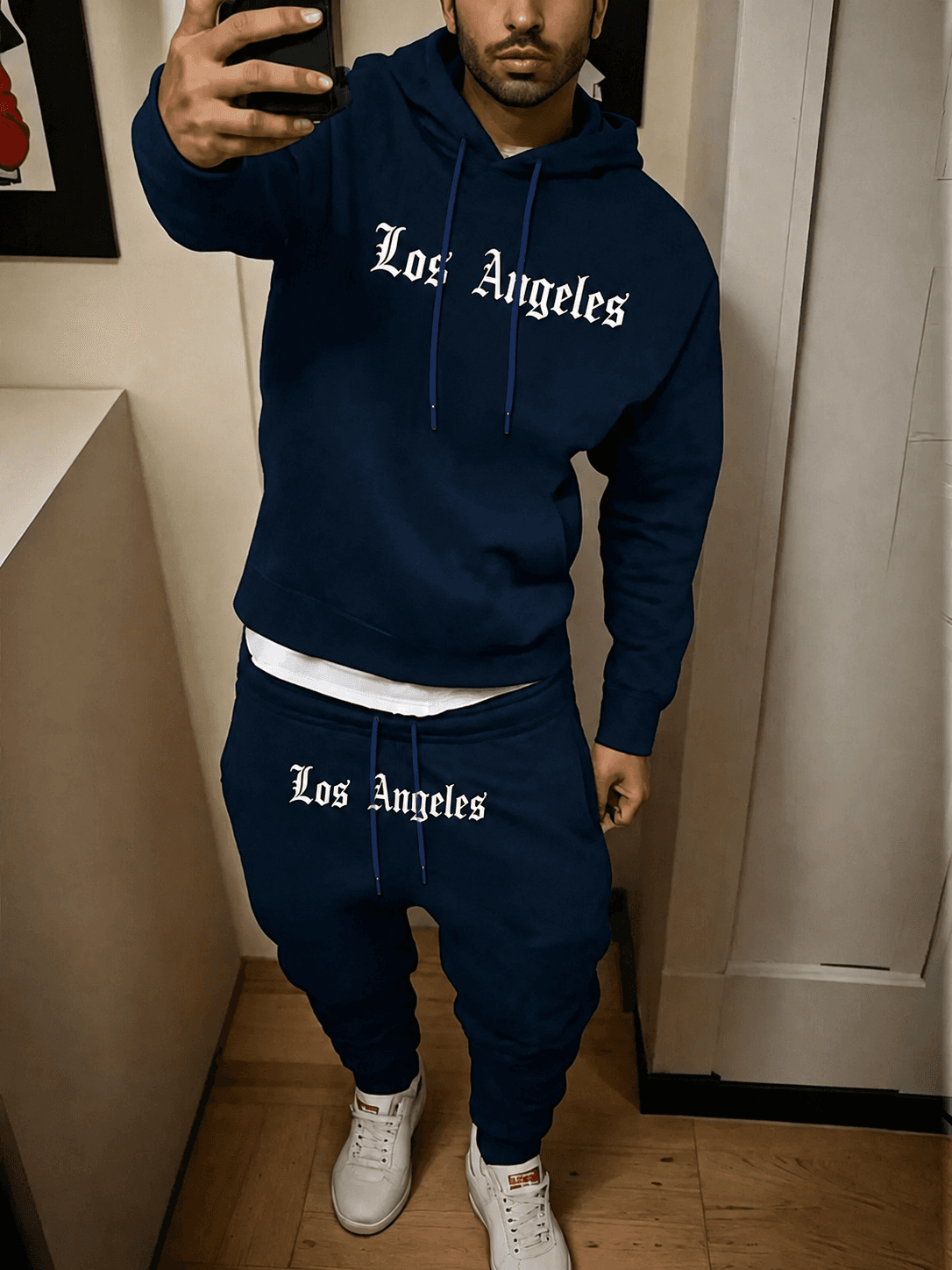 Sweat-shirt à capuche imprimé chaud pour homme, idéal pour l'automne et l'hiver. Style décontracté et tendance, avec inscription.