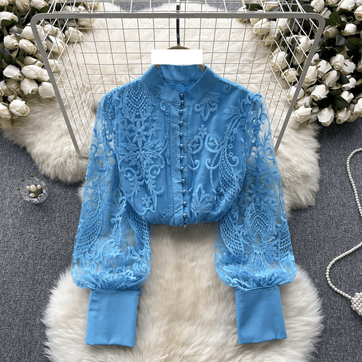 Women's Clothing Vintage Style Gauze Embroidery Design Temperament Blouse