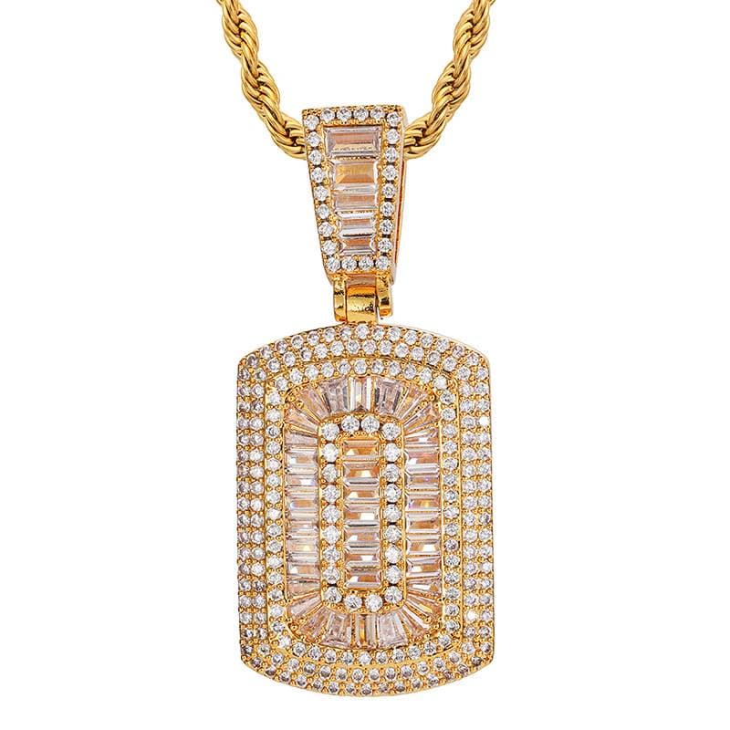Men's Jewelry Necklace Micro Inlaid Zircon Square Hip Hop Pendant Hiphop Necklace Jewelry