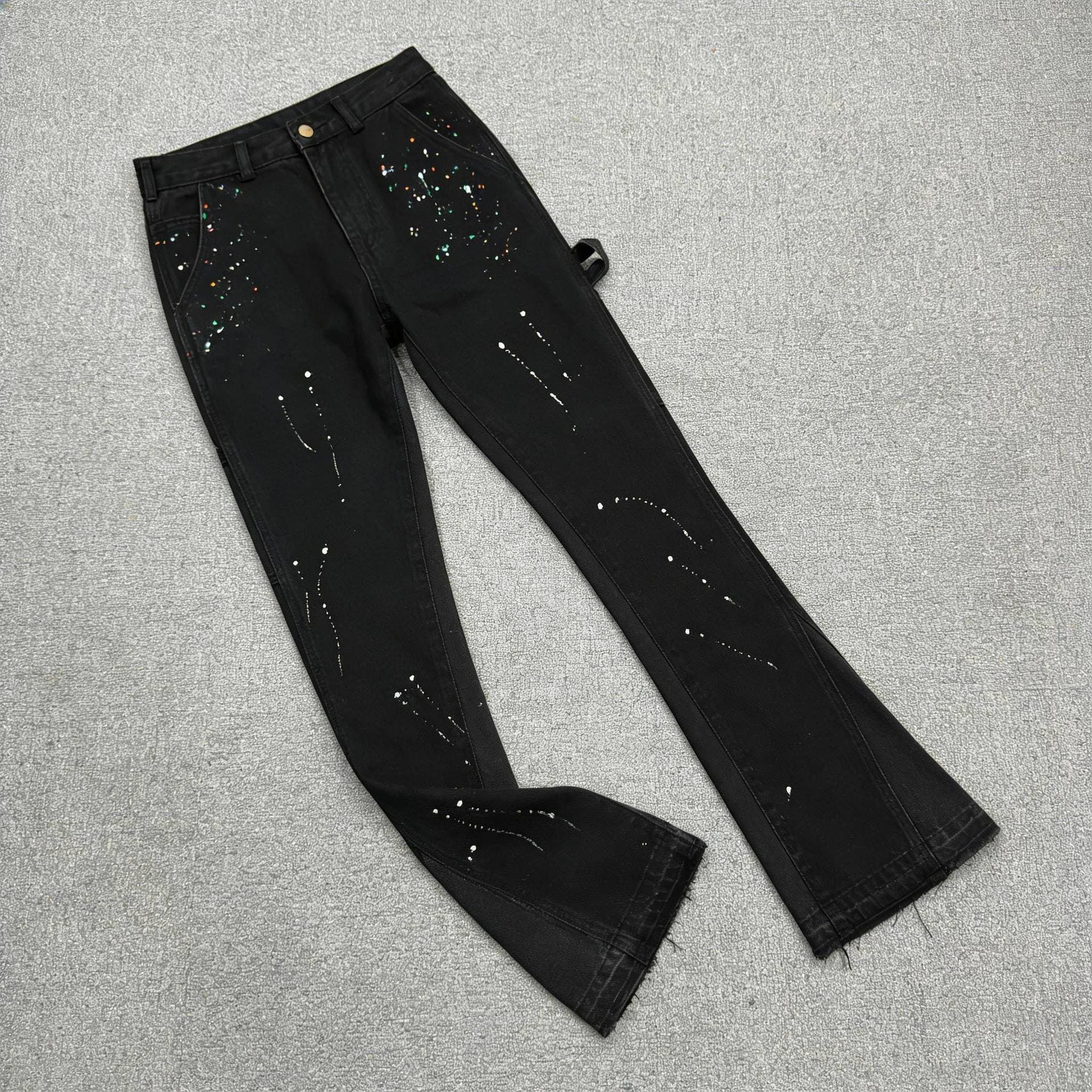 Men's Clothing Stretch Jeans Personality Pattern Trendy Casual Men's Slim Fit Denim Pants
