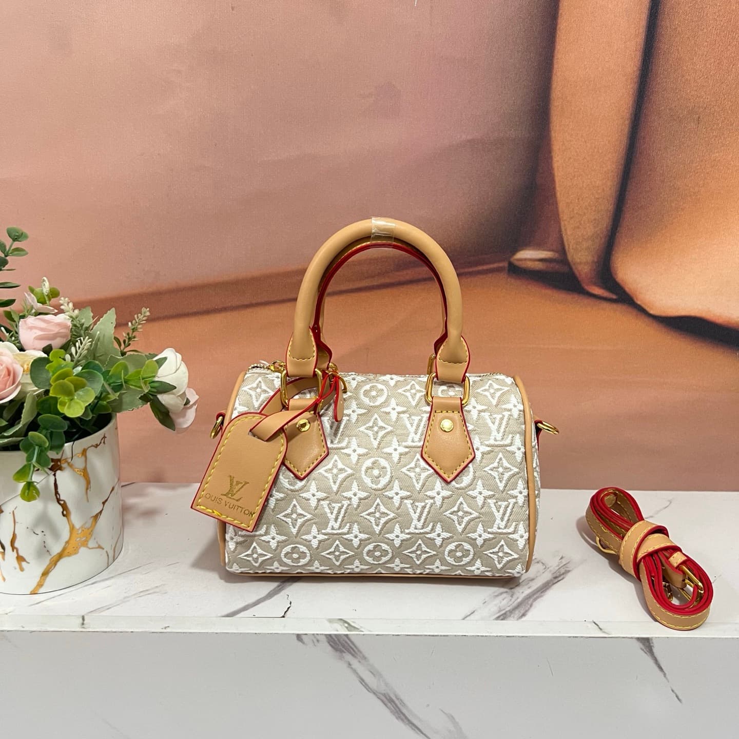 Sac à main Louis Vuitton pour femme NANO SPEEDY Monogram Mini, sac bandoulière, sac Boston, sac à main à motif jacquard vintage