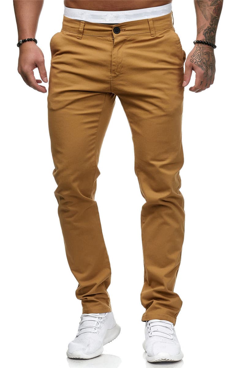 Men's Casual Trousers Slim Casual Solid Color Trousers