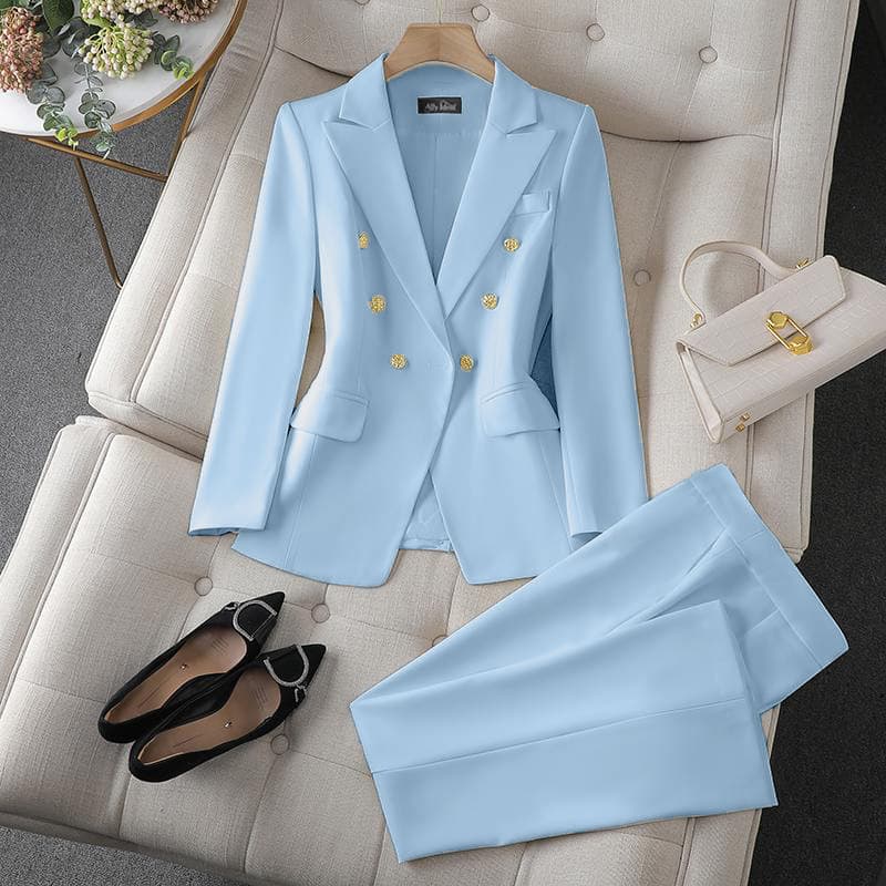 Women's Clothing Women's Professional Two Piece Suit Set Elegant Sophisticated Business Casual Blazer Slim Fit Perfect For Autumn