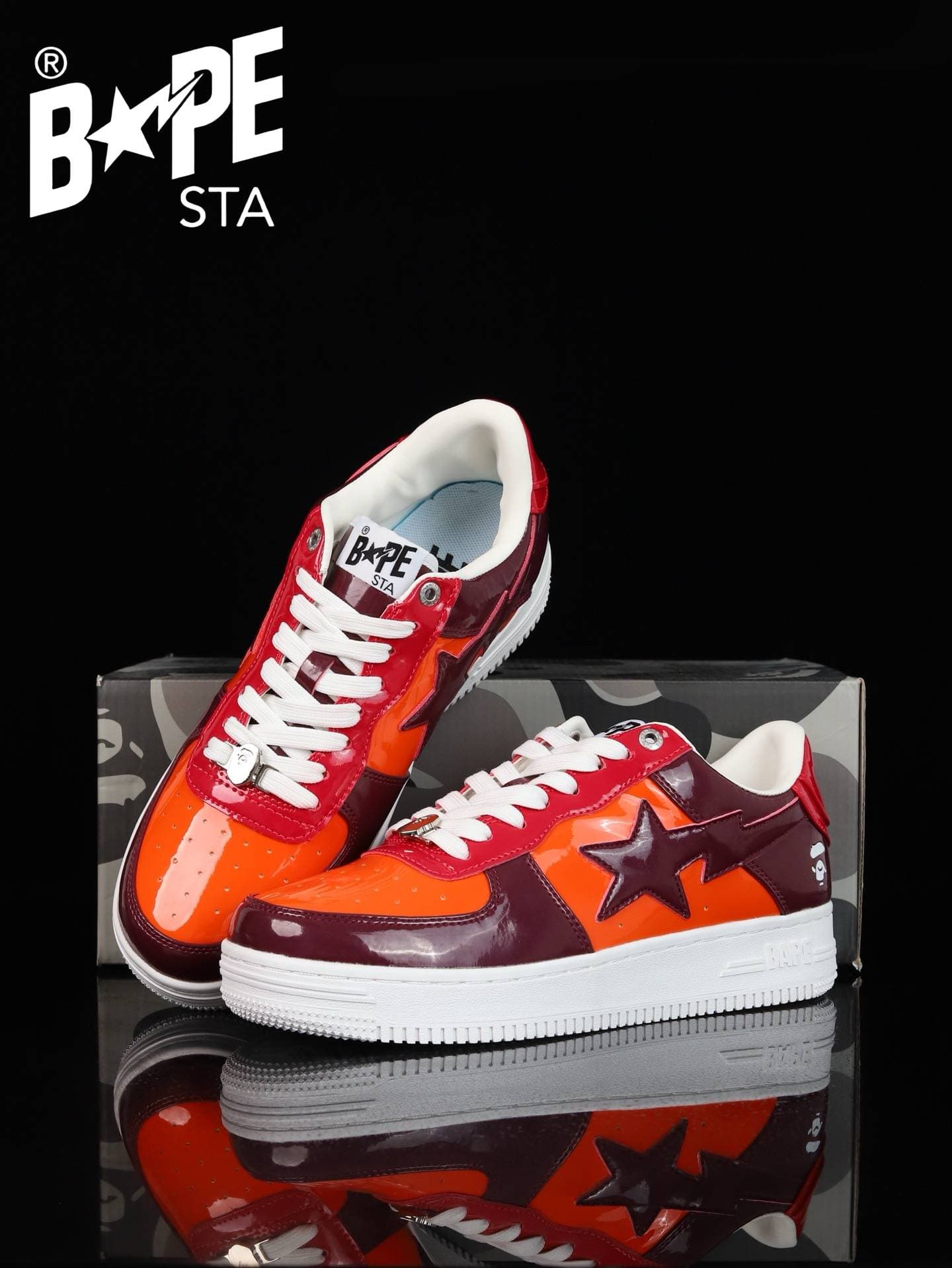 Chaussures de planche classiques en cuir laqué A BATHING-APE, Air Force n°1, pour hommes et femmes, 22 couleurs disponibles