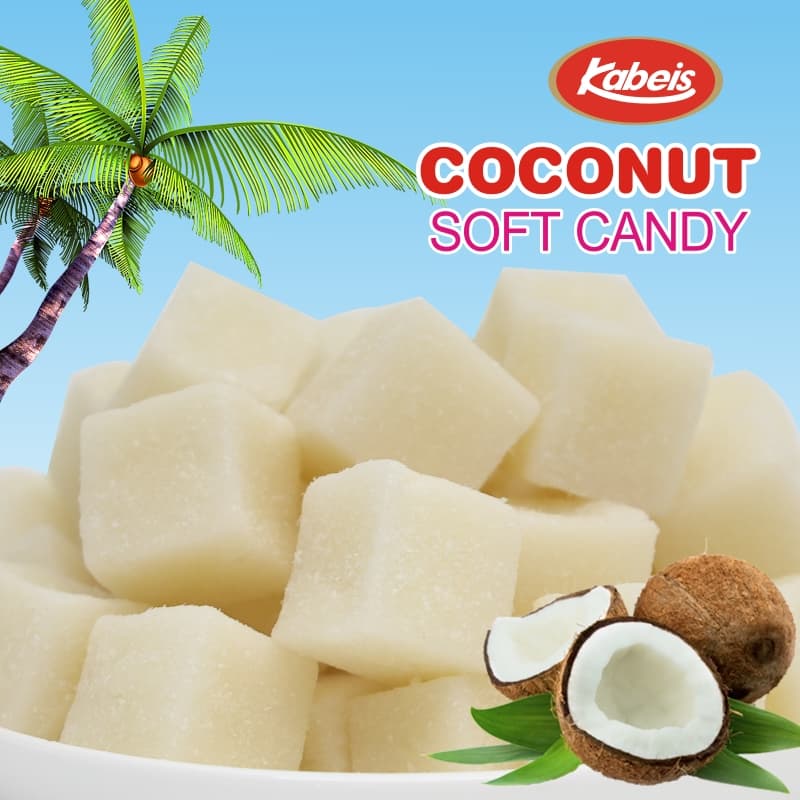 3 Packs Gummy Coconut Soft Candy, Gummy Coconut Flavor, Fruit Snacks , Resealable 1.76oz Each Bag, Perfect For Parties, Holidays & Christmas Gifts