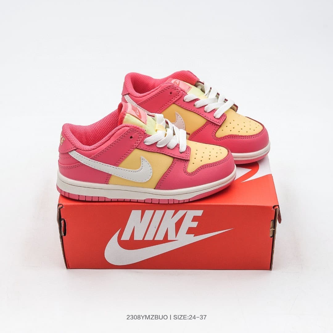 Nouvelle collaboration de chaussures basses pour enfants, chaussures de skate en cuir pour filles et garçons, chaussures décontractées pour étudi