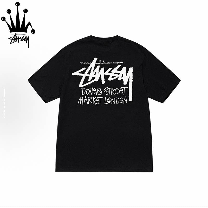 Stussy London DSM City Limited Edition Letter Pattern Printed Casual Loose Cotton Short Sleeved T-shirt