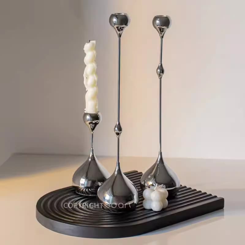 Water Drop Candle Holder Romantic Atmosphere Home Restaurant Living Bedroom Wine Cabinet Decoration Model Room Ornament