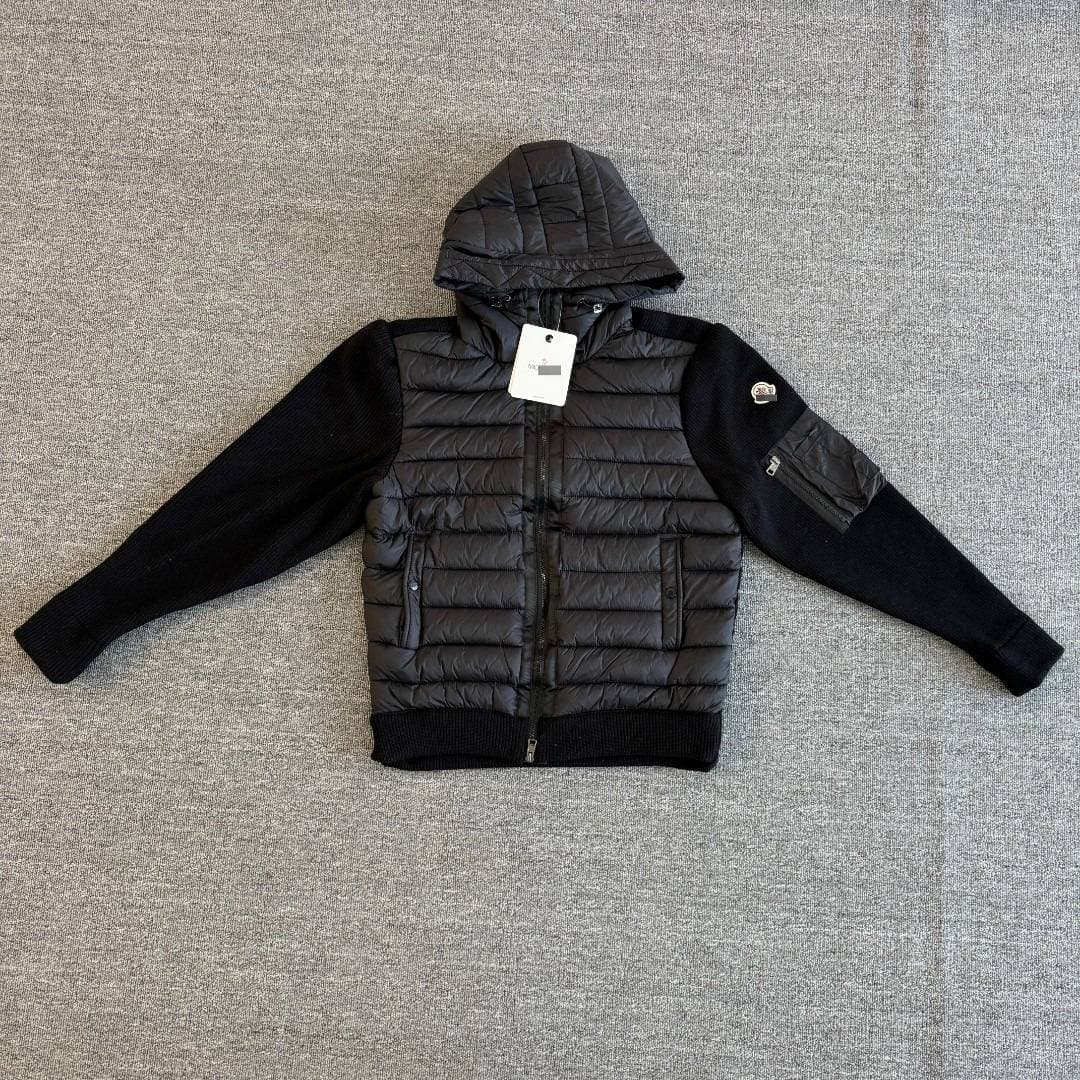 MONCLER 2026 Doudoune matelassée hybride à manches en maille pour homme, manteau court à capuche idéal pour les déplacements urbains et les acti