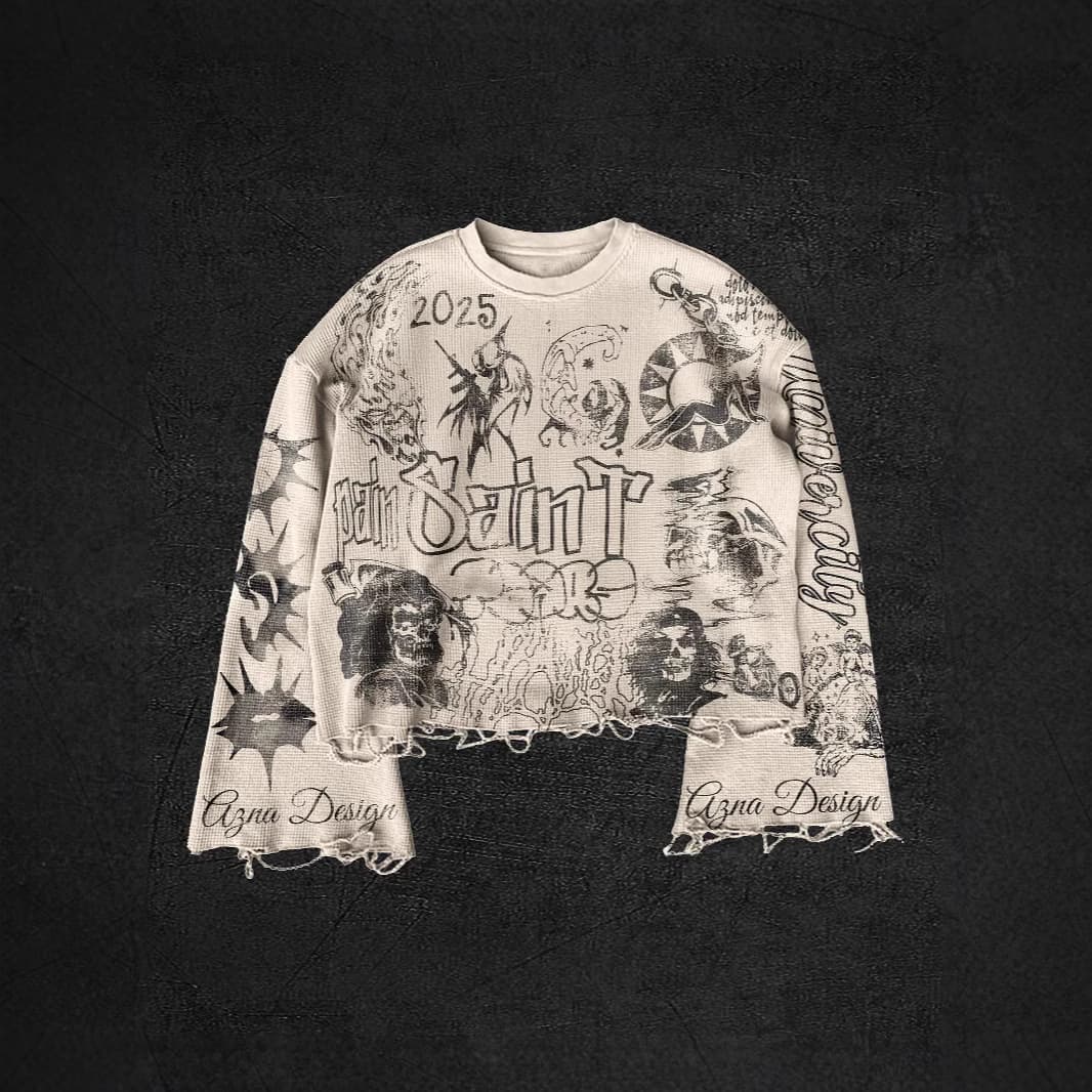 Gothic Streetwear Hoodie Women's Oversized Long Sleeve T-Shirt, Dark Aesthetic Digital Print Polyester Top With Retro Hip-Hop Vibes (White, S-XL)