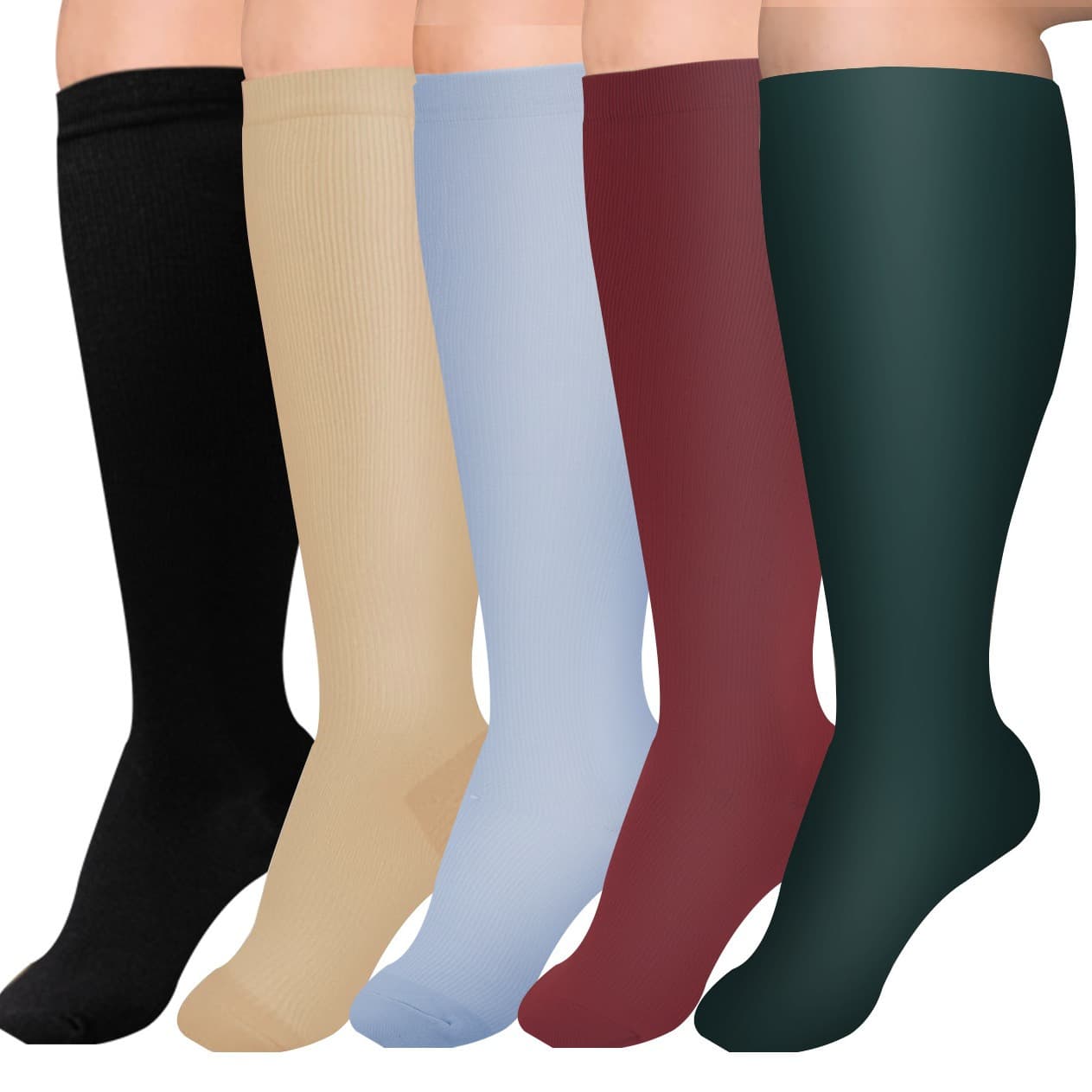 Cross-border Plus Fertilizer Plus Pressure Socks Nylon Nurses Socks Men's and Women's Running Fitness Compression Socks European and American i
