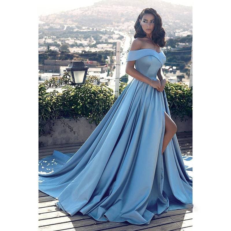 Women's Clothing Solid Color One Shoulder Elegant Evening Dress