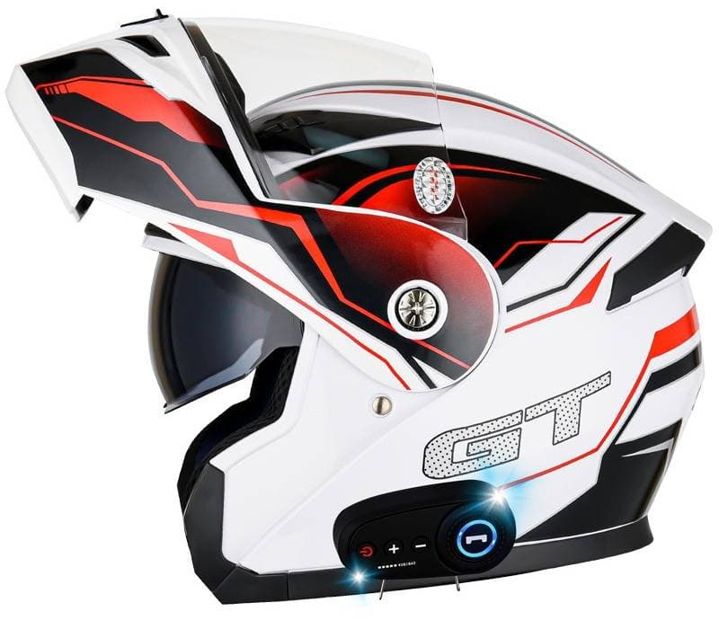 KooqiBao Dual Visor Motorcycle Helmet Flip-Up Bluetooth Full Face Helmet With Long Battery Life & 3C Certification